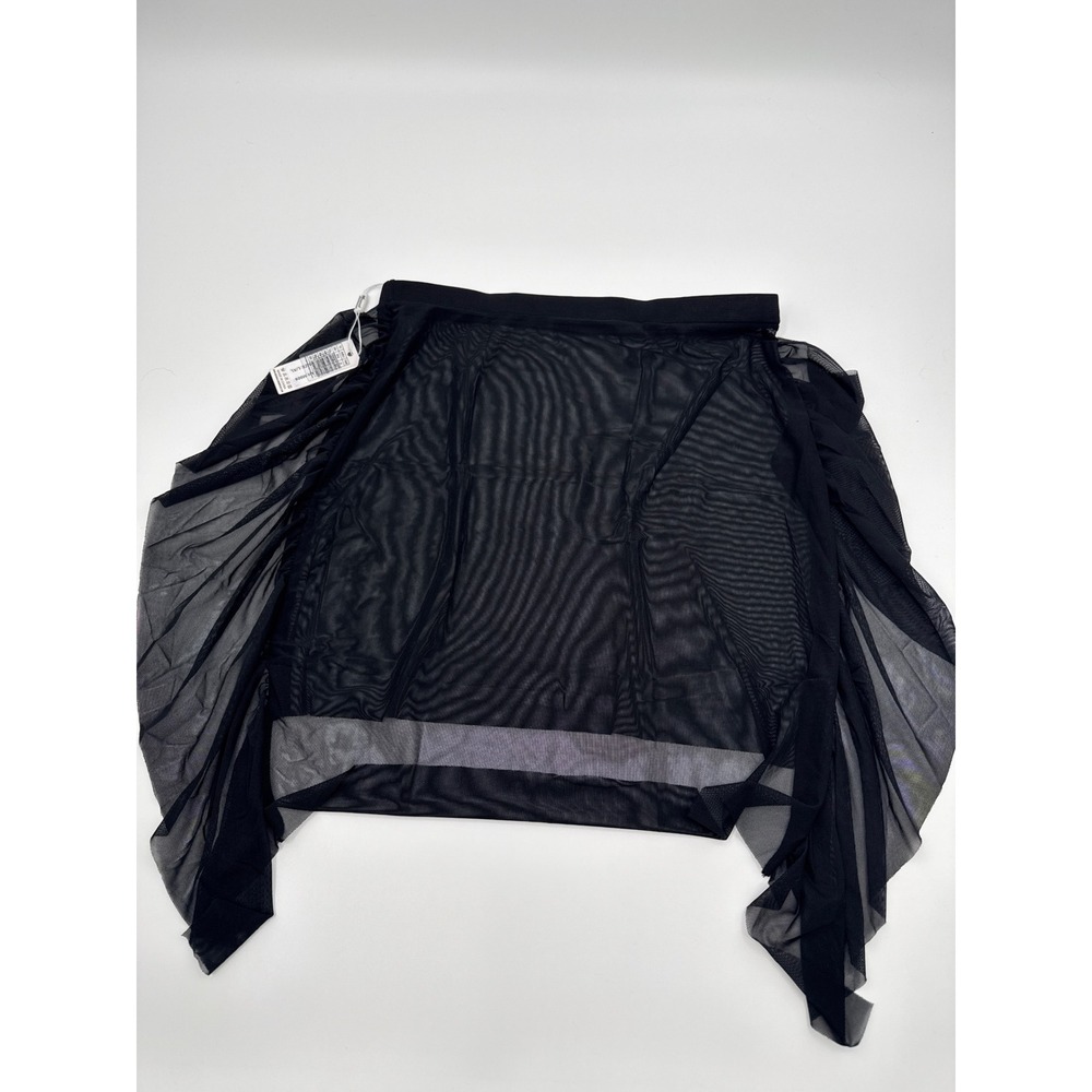 Mermaid Swimwear Black Mesh Ruffle Skirt Swimsuit Cover Up Asymmetrical L/XL - Picture 4 of 7